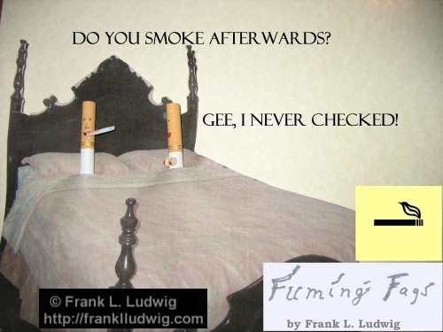 Fuming Fags: 'Do you smoke afterwards?' - 'Gee, I never checked'